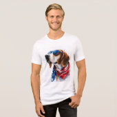 T-shirt En Tri-matière Chien patriotique 4 juillet (Recto plein)