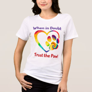 T-shirt En Tri-matière Chien Paw Love Heart Print Colorful Pet Amoureux d