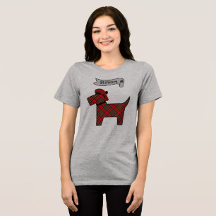 T-shirt En Tri-matière Chien Scottie Personnalisé Tartan Stewart