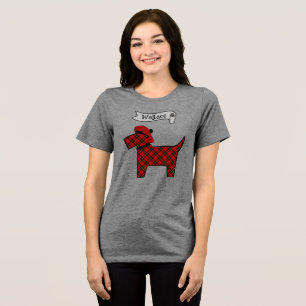 T-shirt En Tri-matière Chien Scottie Tartan Wallace Personnalisé