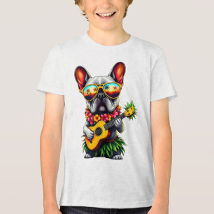 T-shirt En Tri-matière Chien-taureaux français d'Hawaï & Ananas Ukule