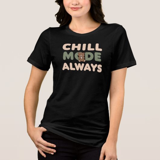 T-shirt En Tri-matière "Chill Mode Always" with a Relaxing Sloth (Recto)