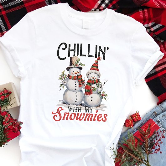 T-shirt En Tri-matière Chillin avec mes neiges Funky Snowman Noël