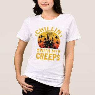 T-shirt En Tri-matière Chillin Halloween Avec Mes Creeps Château Hanté De