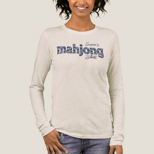 T-shirt En Tri-matière Chinoiserie Florale Bleue Mahjong Personnalisé
