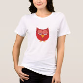 T-shirt En Tri-matière Chouette Cartoon Rouge Et Jaune (Recto)
