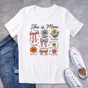 T-shirt En Tri-matière Christian Floral Elle Est Maman Coquette Bows