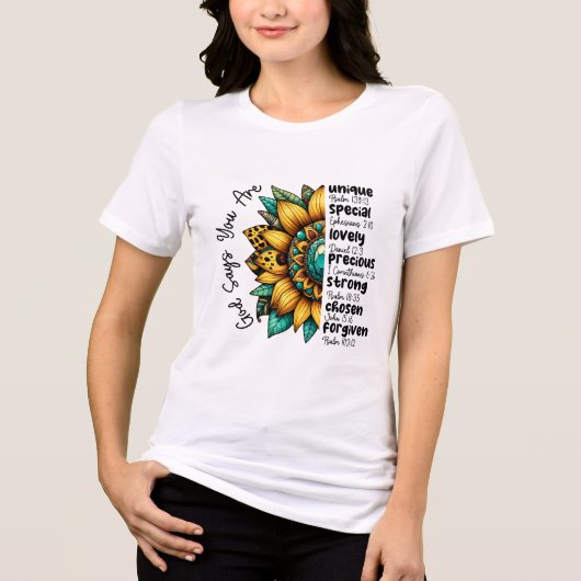 T-shirt En Tri-matière Christian God Jesus Sunflower (Recto)