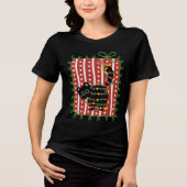 T-shirt En Tri-matière Christmas Cat Tangled in Lights – Cute Funny (Recto)