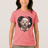 T-shirt En Tri-matière Christmas Golden Retriever - Santa Dog (Recto)
