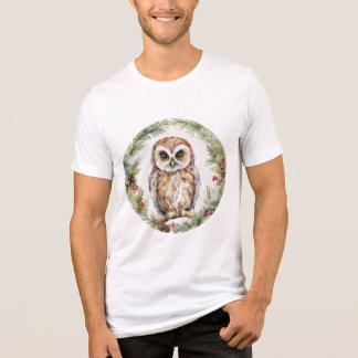 T-shirt En Tri-matière christmas owl illustration owl wall art holiday 