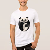 T-shirt En Tri-matière Chubby Panda - Cutesse en noir et blanc (Recto)