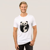 T-shirt En Tri-matière Chubby Panda - Cutesse en noir et blanc (Recto plein)