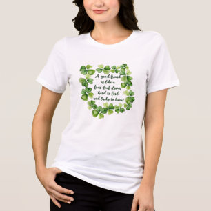 T-shirt En Tri-matière Citation d'amitié au trèfle Bonne amie Trèfle à 4