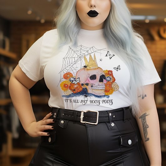 T-shirt En Tri-matière Citation gothique Halloween Araignée de crâne Flor