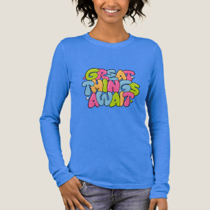 T-shirt En Tri-matière Citation Lettre Bulle Colorée – “De Grandes Choses