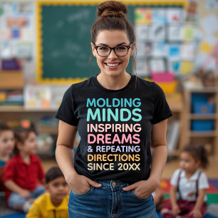 T-shirt En Tri-matière Citation pour Enseignant Pastel Façonner les Espri