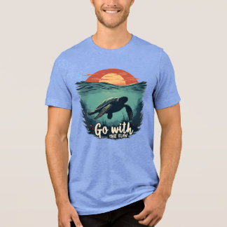 T-shirt En Tri-matière Citation Tortue de Mer Sous l'Eau Suivez le Couran