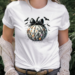 T-shirt En Tri-matière Citrouille boule disco Coquette Nœud noir