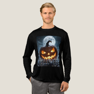 T-shirt En Tri-matière Citrouille de Halloween lumineuse sous la lune