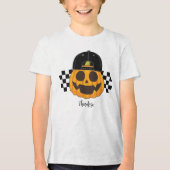 T-shirt En Tri-matière Citrouille Dude Toddler Retro Boys Halloween Autom (Recto)