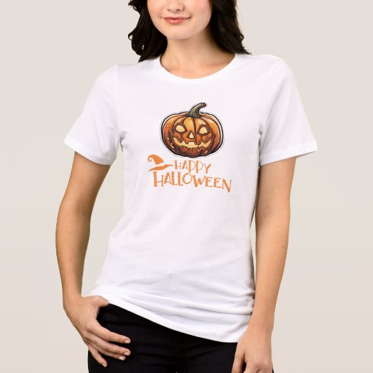 T-shirt En Tri-matière Citrouille éffrayant, Vibe d'Halloween (Recto)
