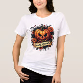 T-shirt En Tri-matière Citrouille floral gothique doux et hanté - Hallowe (Recto)