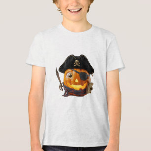 T-shirt En Tri-matière Citrouille Pirate Halloween Aventure d'Automne Art