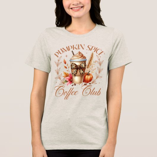 T-shirt En Tri-matière Citrouille Spice Coffee Club Coquette Automne (Recto)