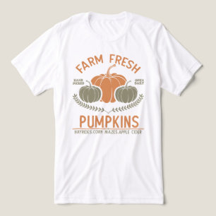 T-shirt En Tri-matière Citrouilles frais de ferme Main saisie