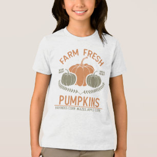 T-shirt En Tri-matière Citrouilles frais de ferme Main saisie