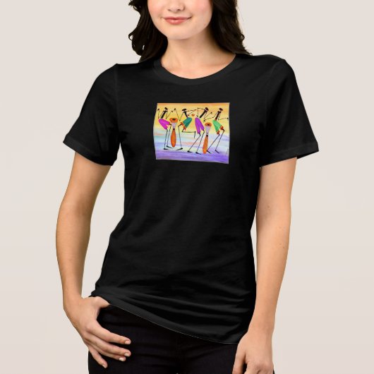 T-shirt En Tri-matière Clair, élégant, Expression du bonheur, Noir (Recto)