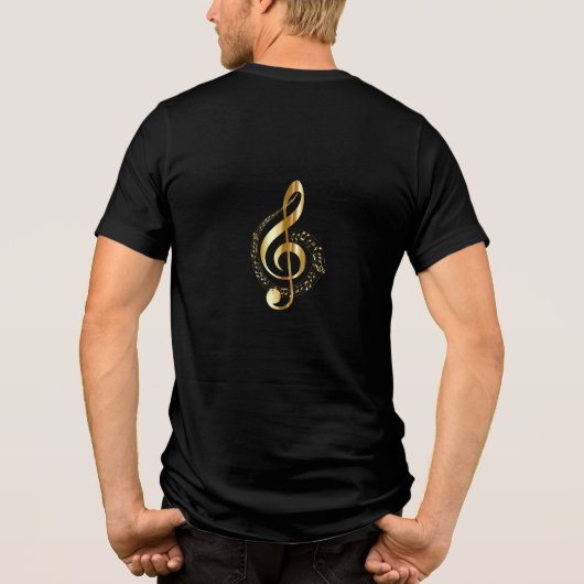 T-shirt En Tri-matière Clef Or Et Notes (Verso)