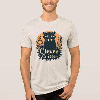 T-shirt En Tri-matière Clever Critter Raccoon Retro Vintage Graphic Art