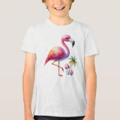 T-shirt En Tri-matière Clipart de dessin Flamant rose aquarelle (Recto)
