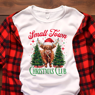 T-shirt En Tri-matière Club de Noël de petite ville Highland Cow Holiday