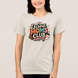 T-shirt En Tri-matière Club des mamans fatiguées Amateur de café rétro dr
