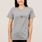T-shirt En Tri-matière "Coastal Vibes - Wave, Shell & Starfish Line Art" (Recto)