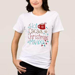 T-shirt En Tri-matière Coca chaud et films de Noël Typographie moderne