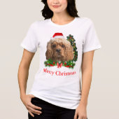 T-shirt En Tri-matière Cocker spaniel Noël (Recto)
