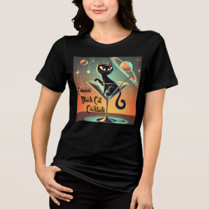 T-shirt En Tri-matière Cocktails Futuristes Atomiques Chat Noir Cosmique