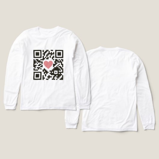 T-shirt En Tri-matière Code QR d'amour (Motif recto et verso)