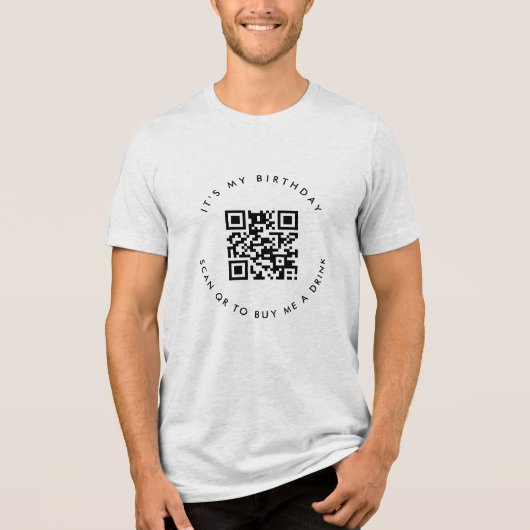 T-shirt En Tri-matière Code QR personnalisé | Don d'anniversaire ou de so (Recto)