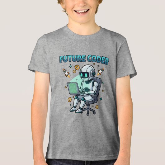T-shirt En Tri-matière Codeur du futur – Conception de codage de robot mi (Recto)
