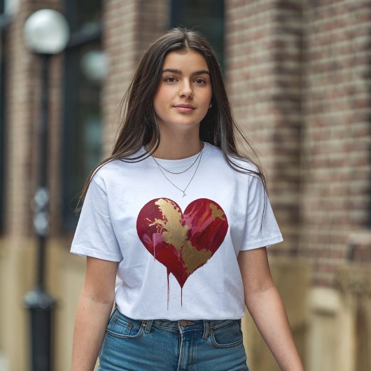 T-shirt En Tri-matière Coeur Abstrait de l'amour : Conception de brossage