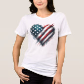 T-shirt En Tri-matière Coeur américain résilient - Distressed Design (Recto)