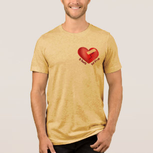 T-shirt En Tri-matière Cœur brisé guéri avec un pansement et citation de 