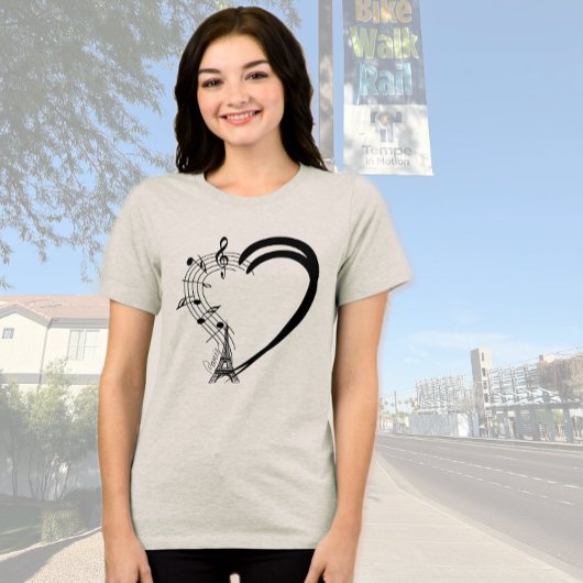 T-shirt En Tri-matière Coeur plein de fleurs et de musique