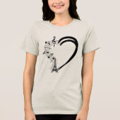 T-shirt En Tri-matière Coeur plein de fleurs et de musique (Recto)