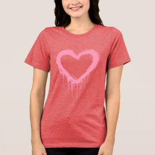 T-shirt En Tri-matière Coeur rose tendance Y2K